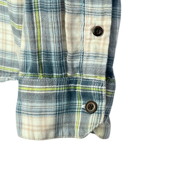 American Eagle Outfitters Button Flannel Shirt Mens L Blue Plaid Soft Cotton - Picture 5 of 13